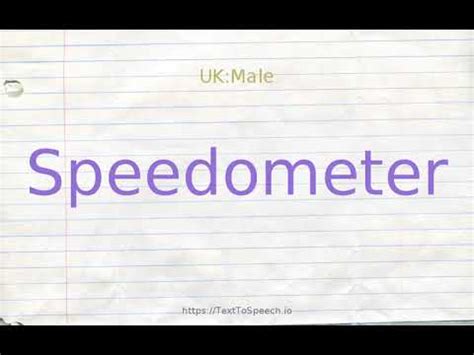 how to pronounce speedometer|Pronunciation of Speedometer .